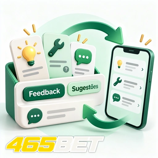 465BET — ilustração de central de feedback com sugestões e ícones de mensagens
