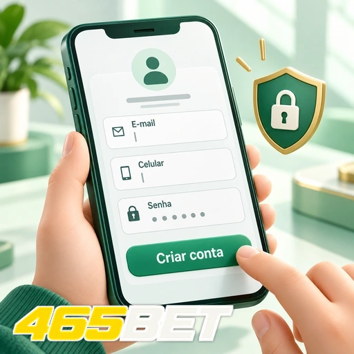 465BET — ilustração de preenchimento de formulário para criar uma conta no celular