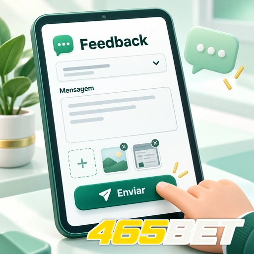 465BET — ilustração de formulário de feedback com campo de mensagem e botão de envio